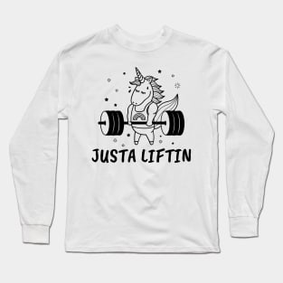 Justa liftin unicorn Long Sleeve T-Shirt